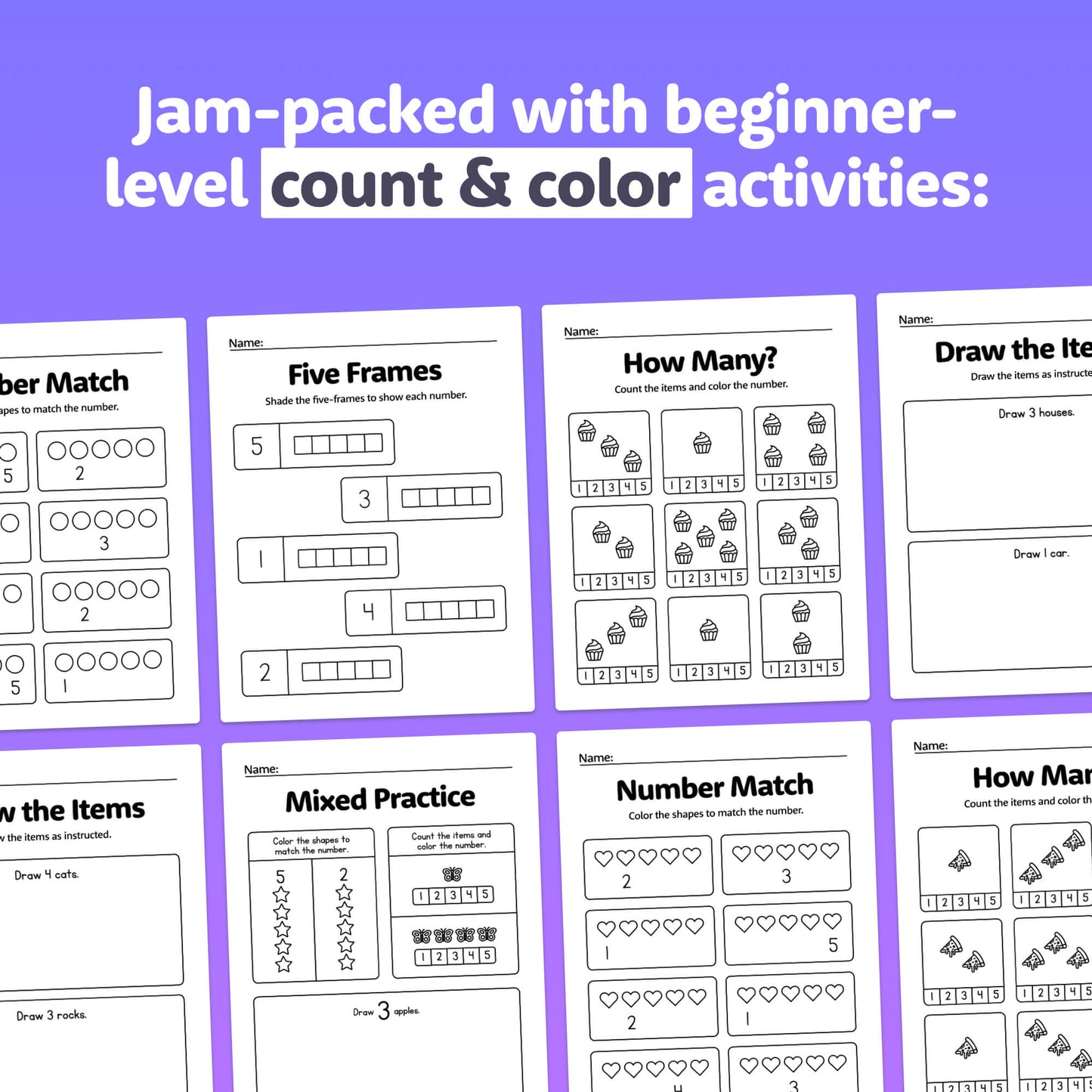 beginner counting activities