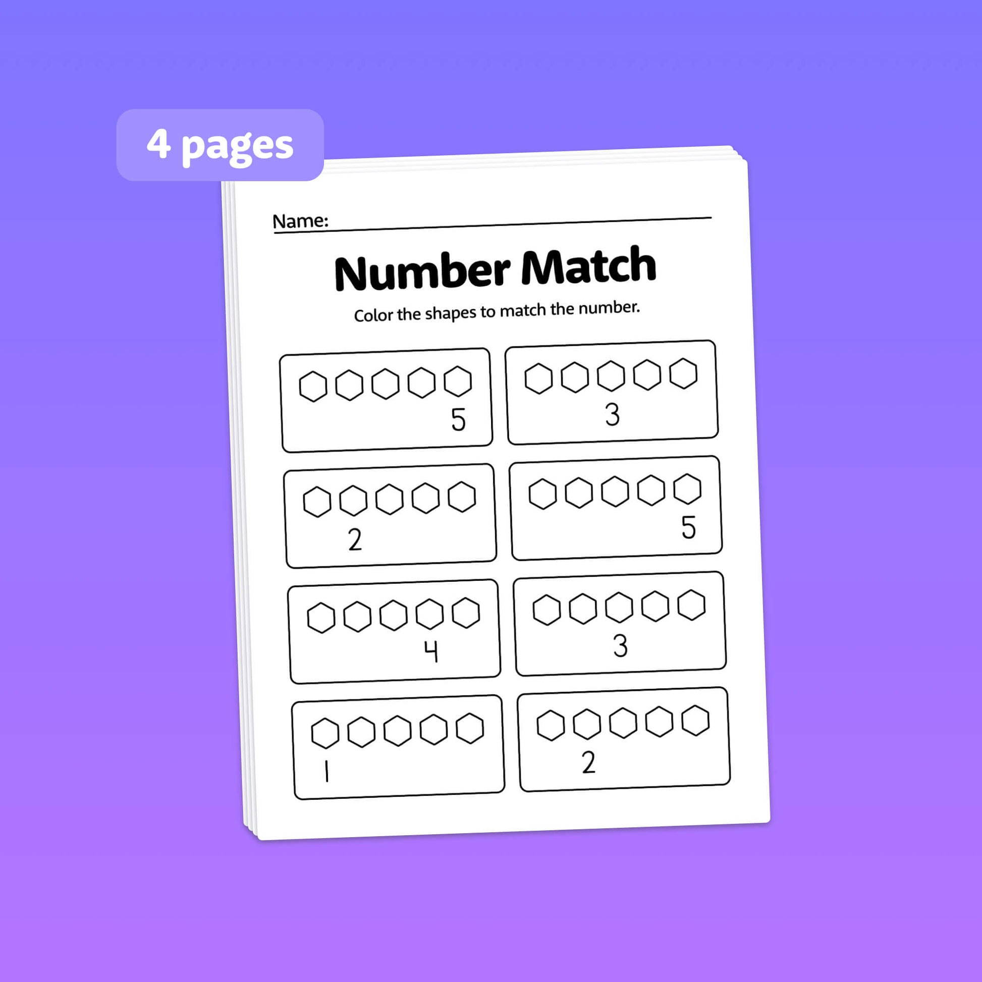 number match worksheets