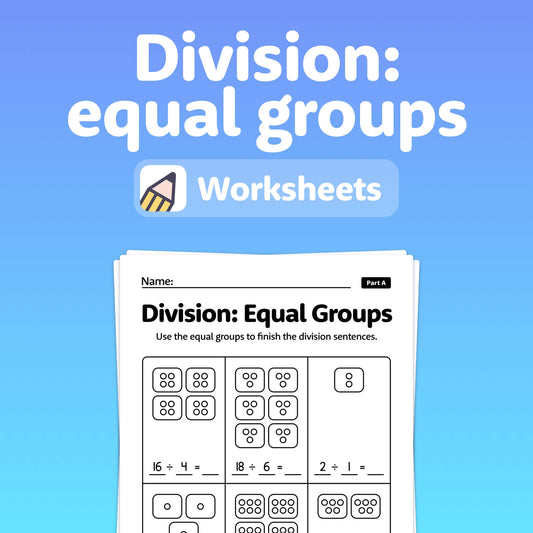 Division: Equal Groups Worksheets