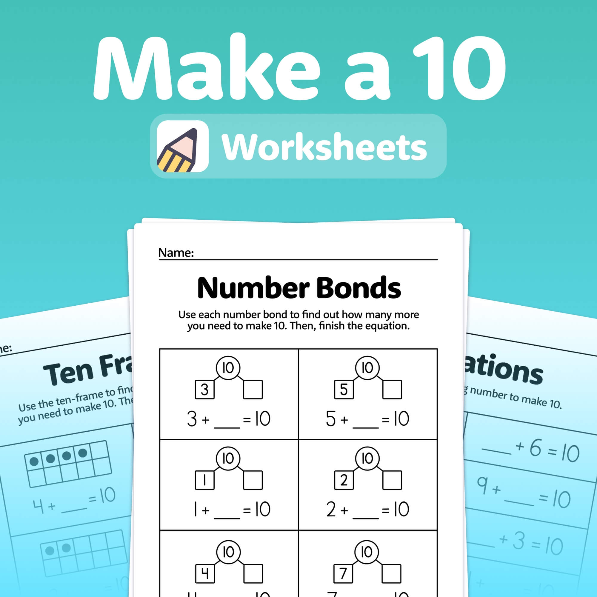 Ten-frame addition strategy printable.