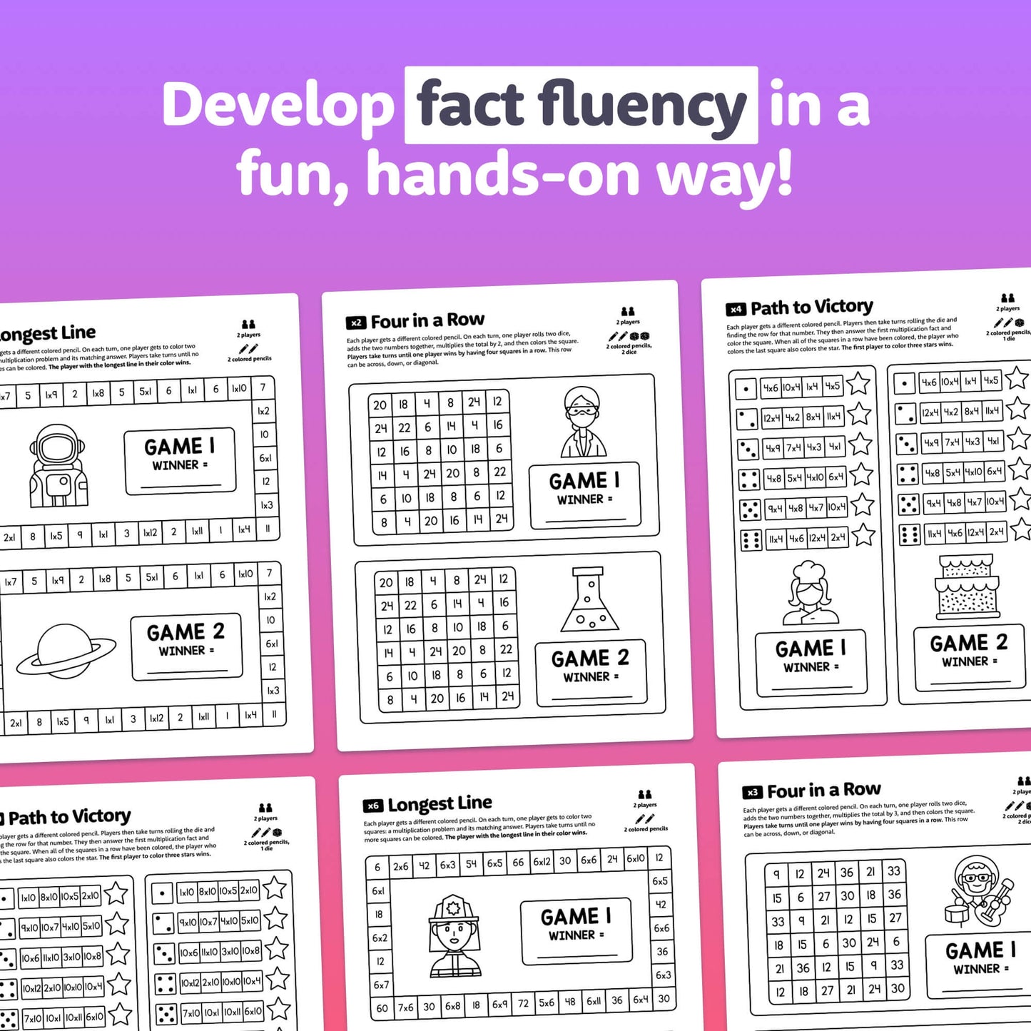 Multiplication fact fluency practice
