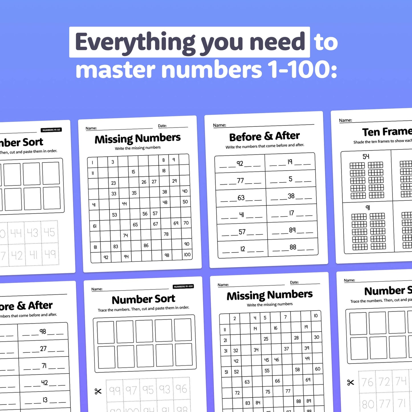 Counting to 100 activities