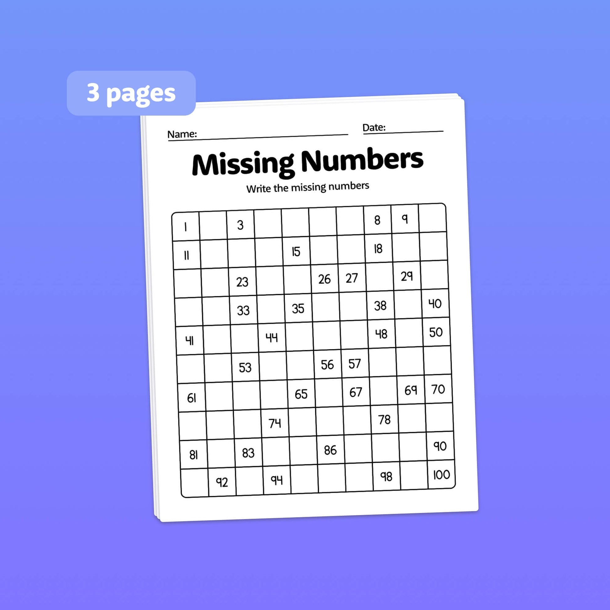 Missing numbers center