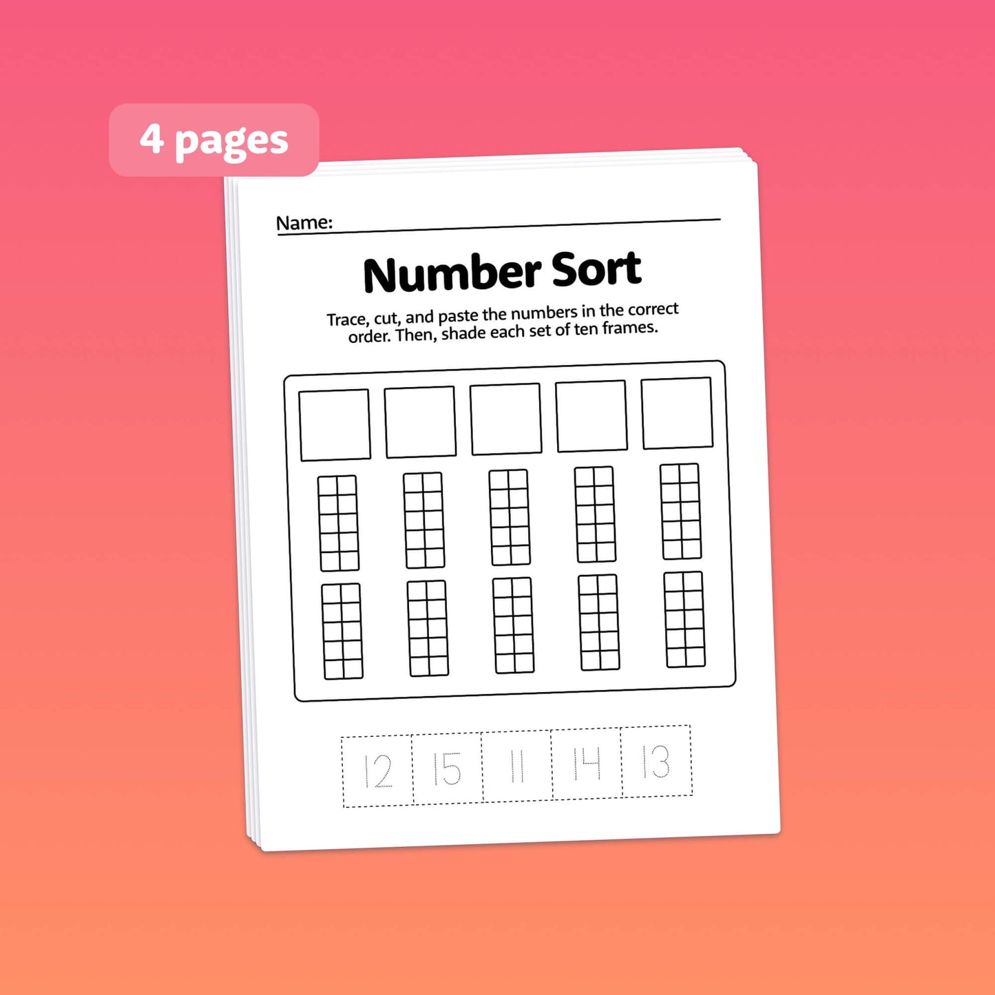 Number sort printable