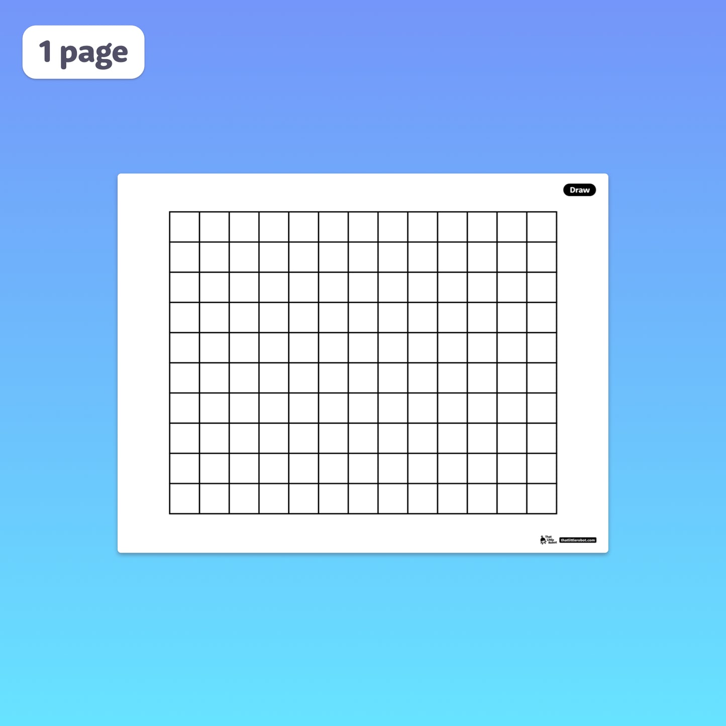 10 by 14 blank grid worksheet.