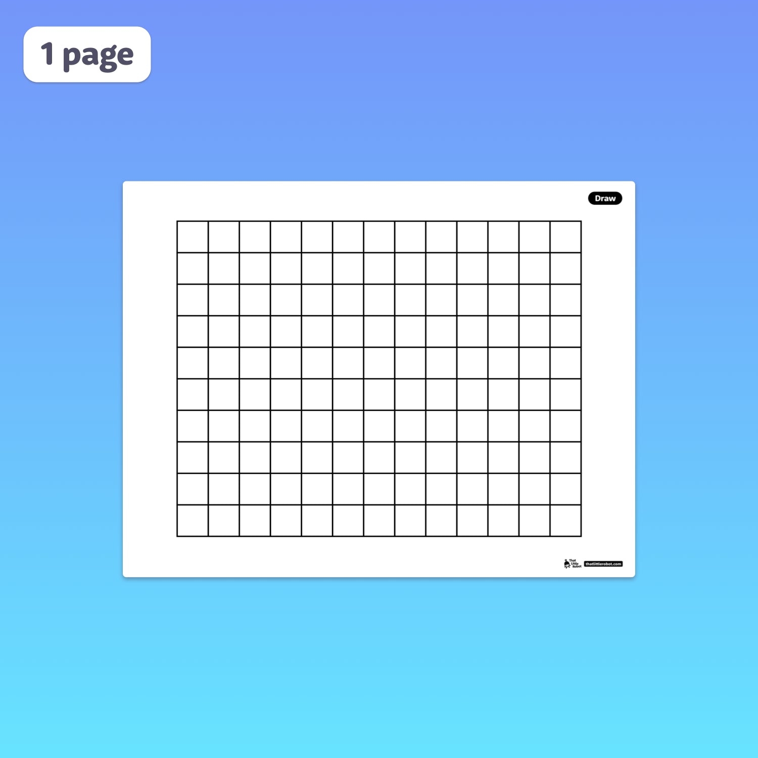 10 by 14 blank grid worksheet.