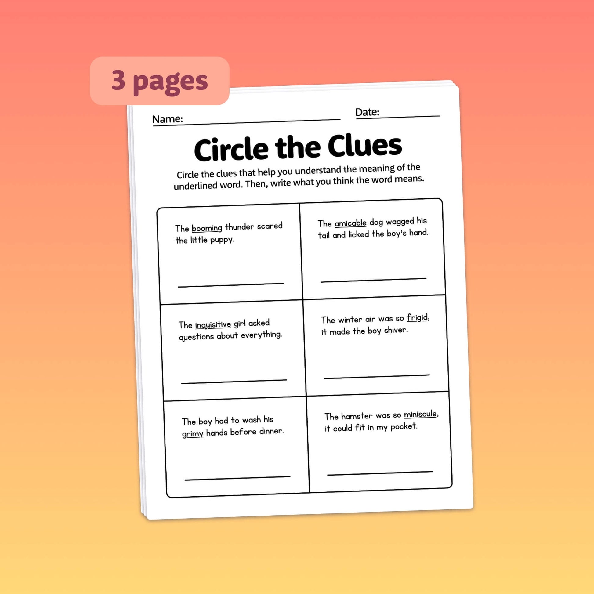 Circle the clues: Context clues assessment