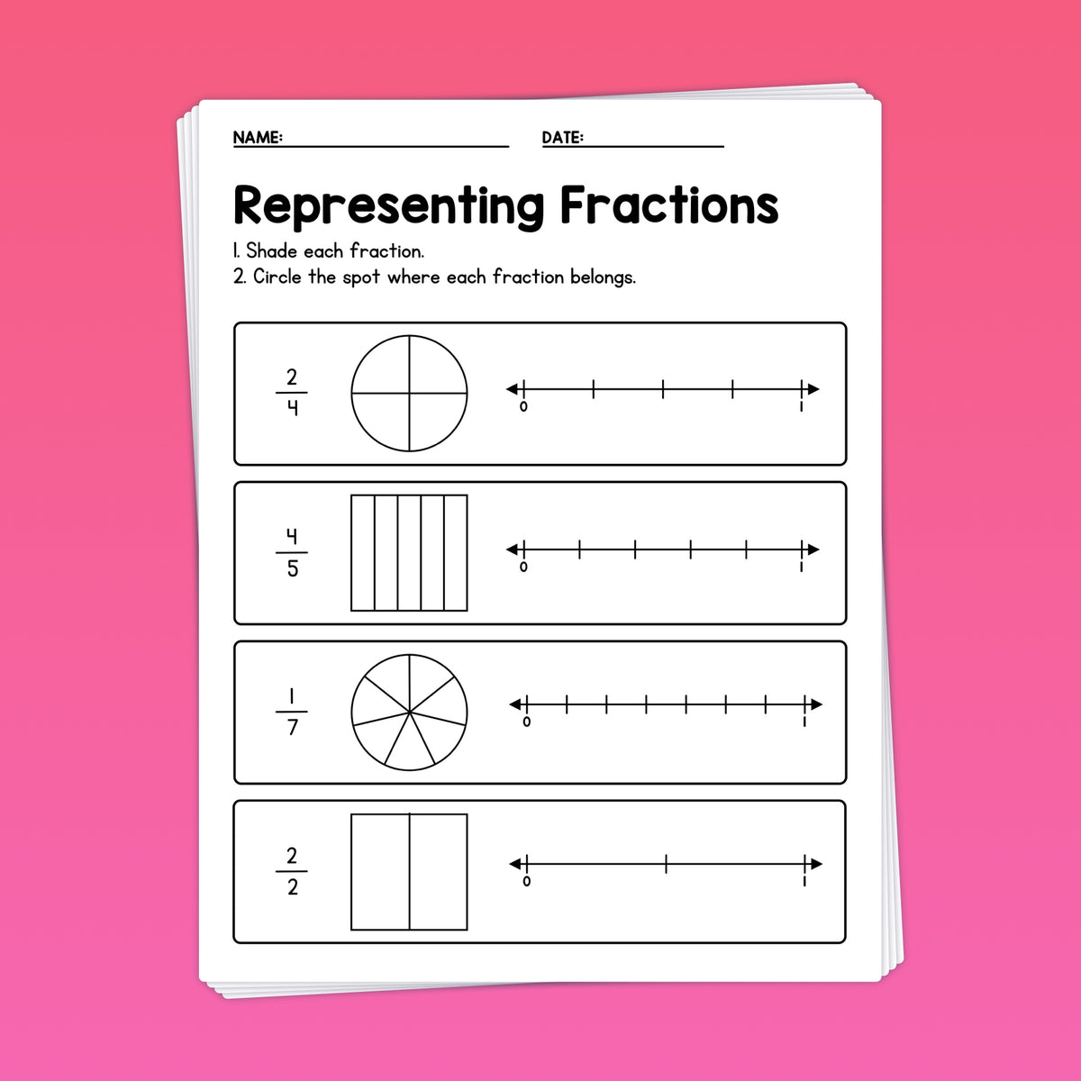 Fraction Worksheets (Printable PDF) – That Little Robot