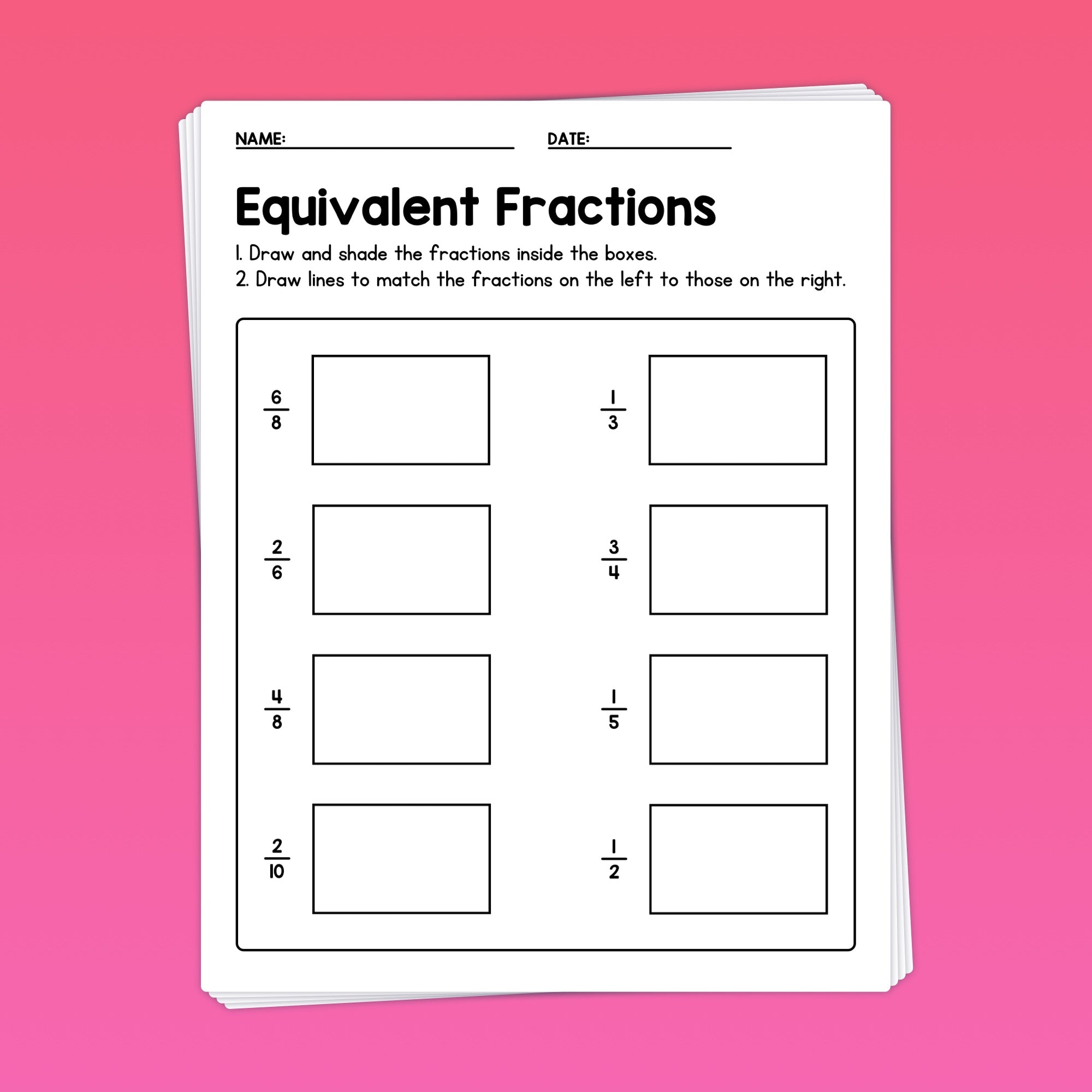 Fraction Worksheets (Printable PDF) – That Little Robot