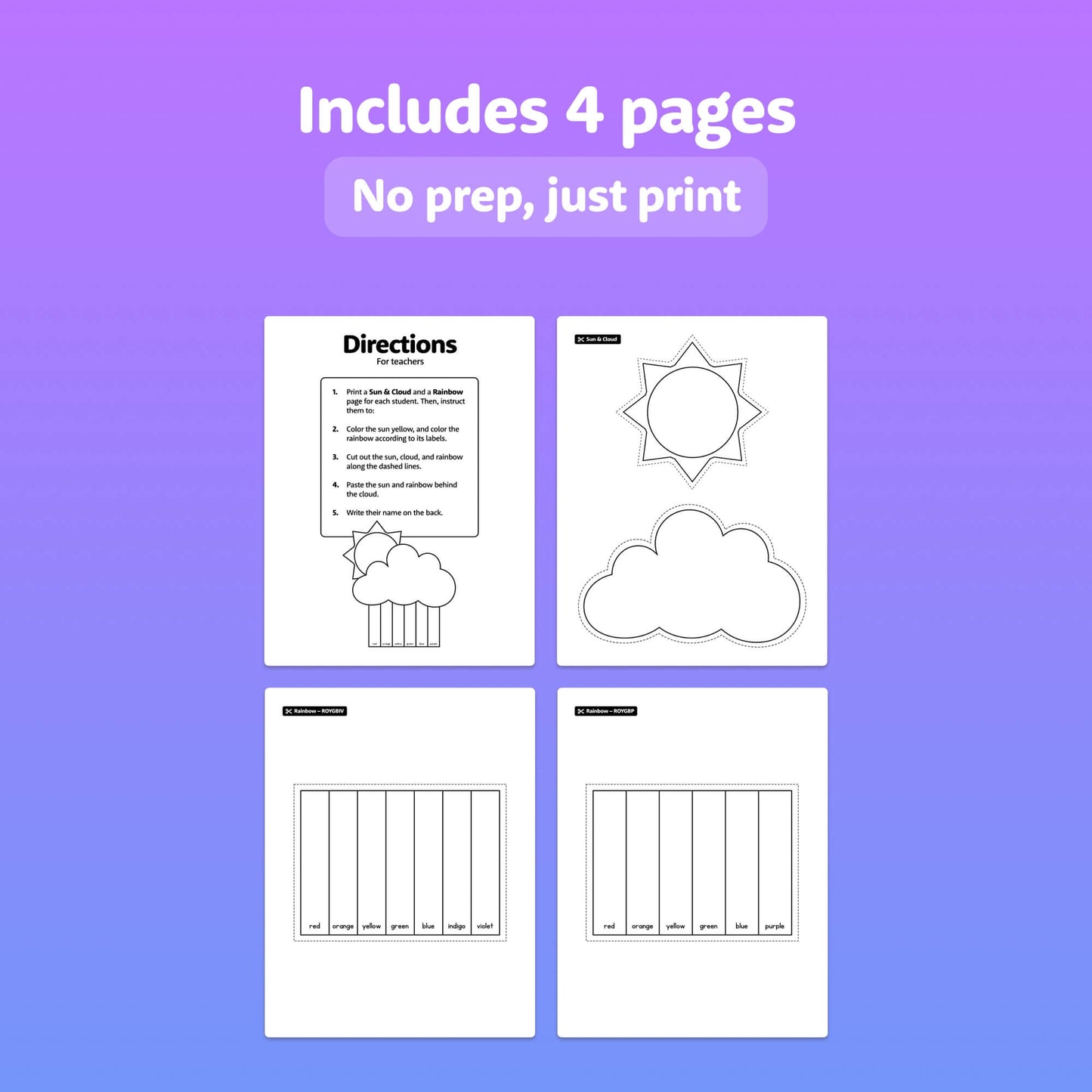 Rainbow science craftivity for kids