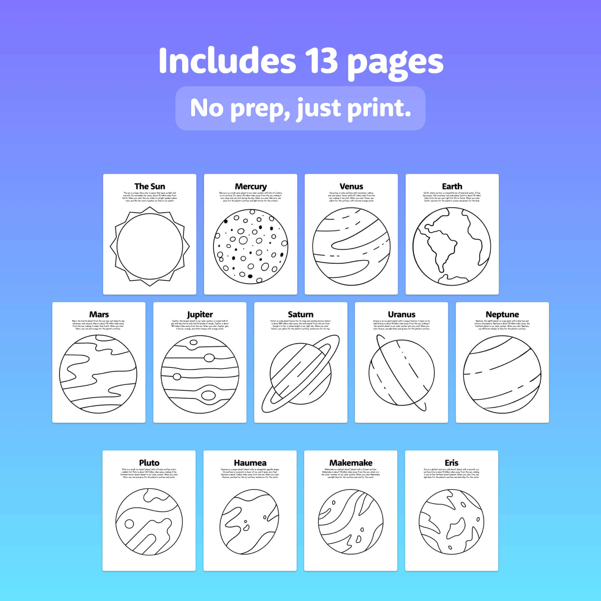 Science Planets Coloring Worksheet.pdf The Planets Coloring Sheets (Printable PDF) – That Little Robot