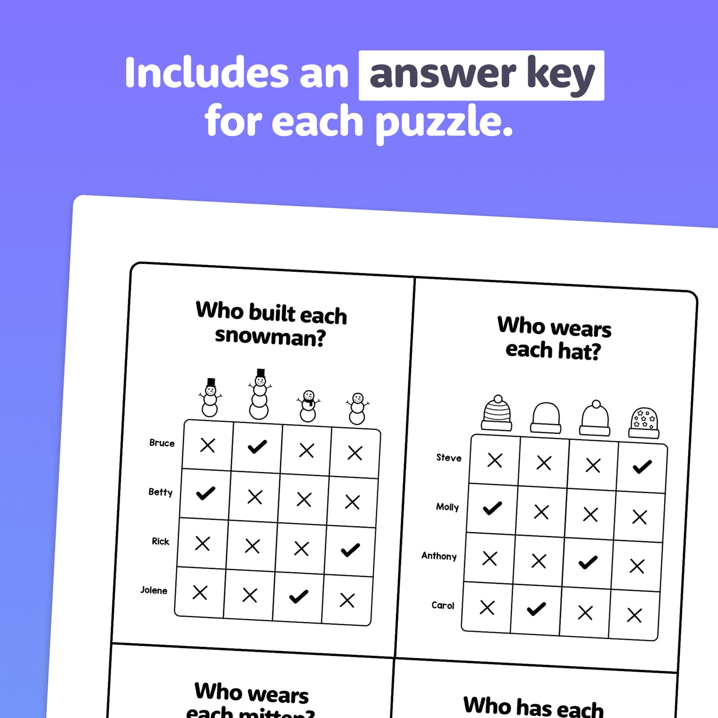 Answer keys are provided for each worksheet in the printable PDF file.