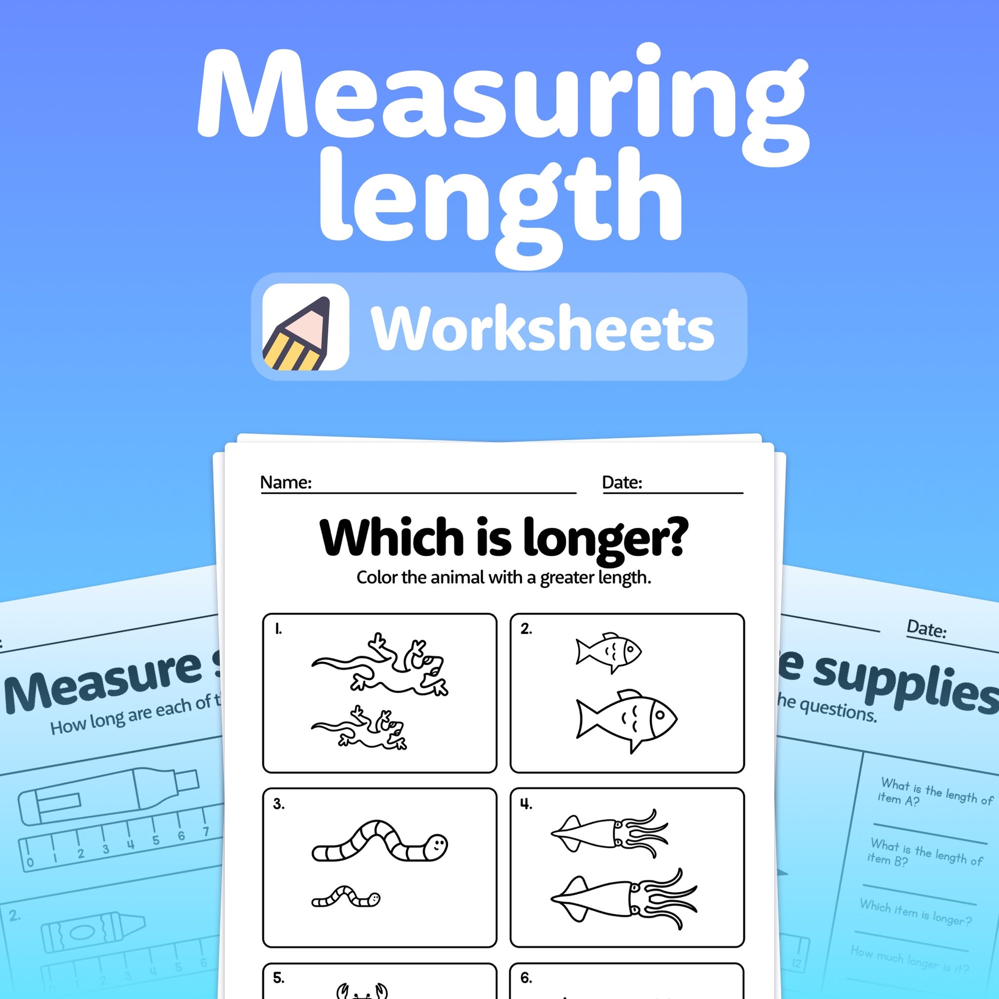 1st & 2nd grade measurement worksheets