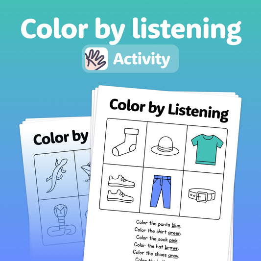Color by listening activity for kindergarten