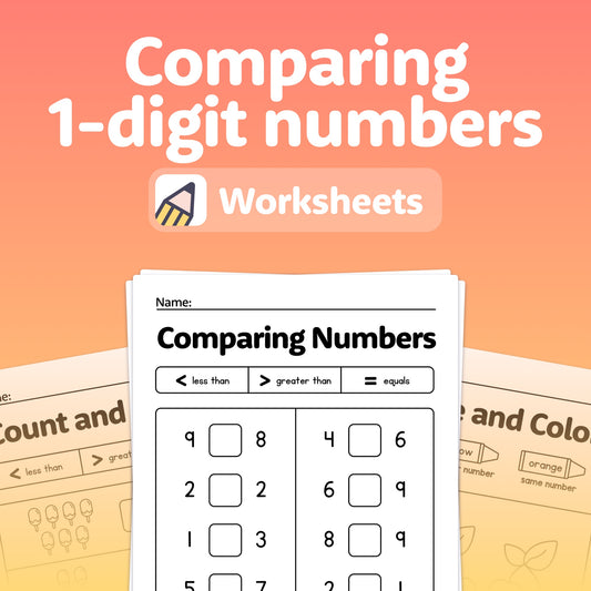 Kindergarten & 1st grade comparing numbers worksheets