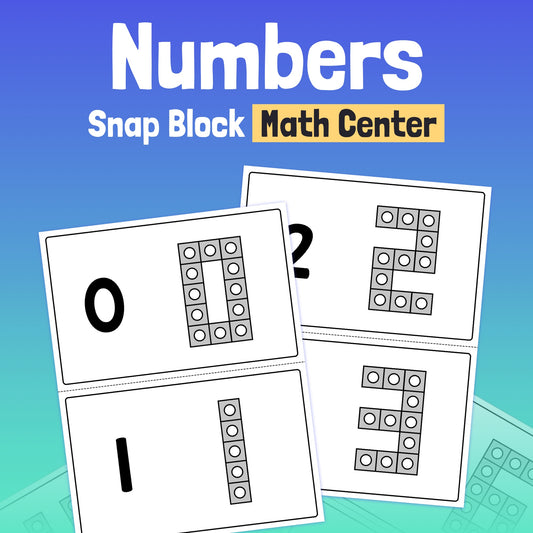 Snap Block Number Mats with number cards 0, 1, 2, and 3 illustrated using blocks.