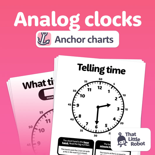 Telling time with analog clocks interactive activity and anchor chart