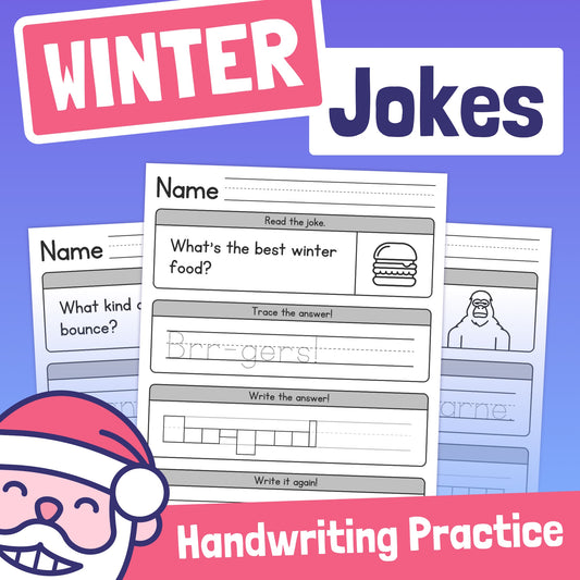 Winter Jokes Handwriting Worksheets