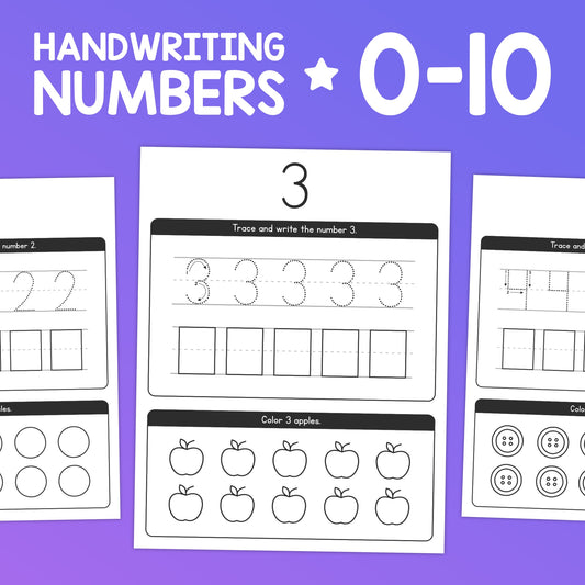 Writing Numbers 0-10 Worksheets