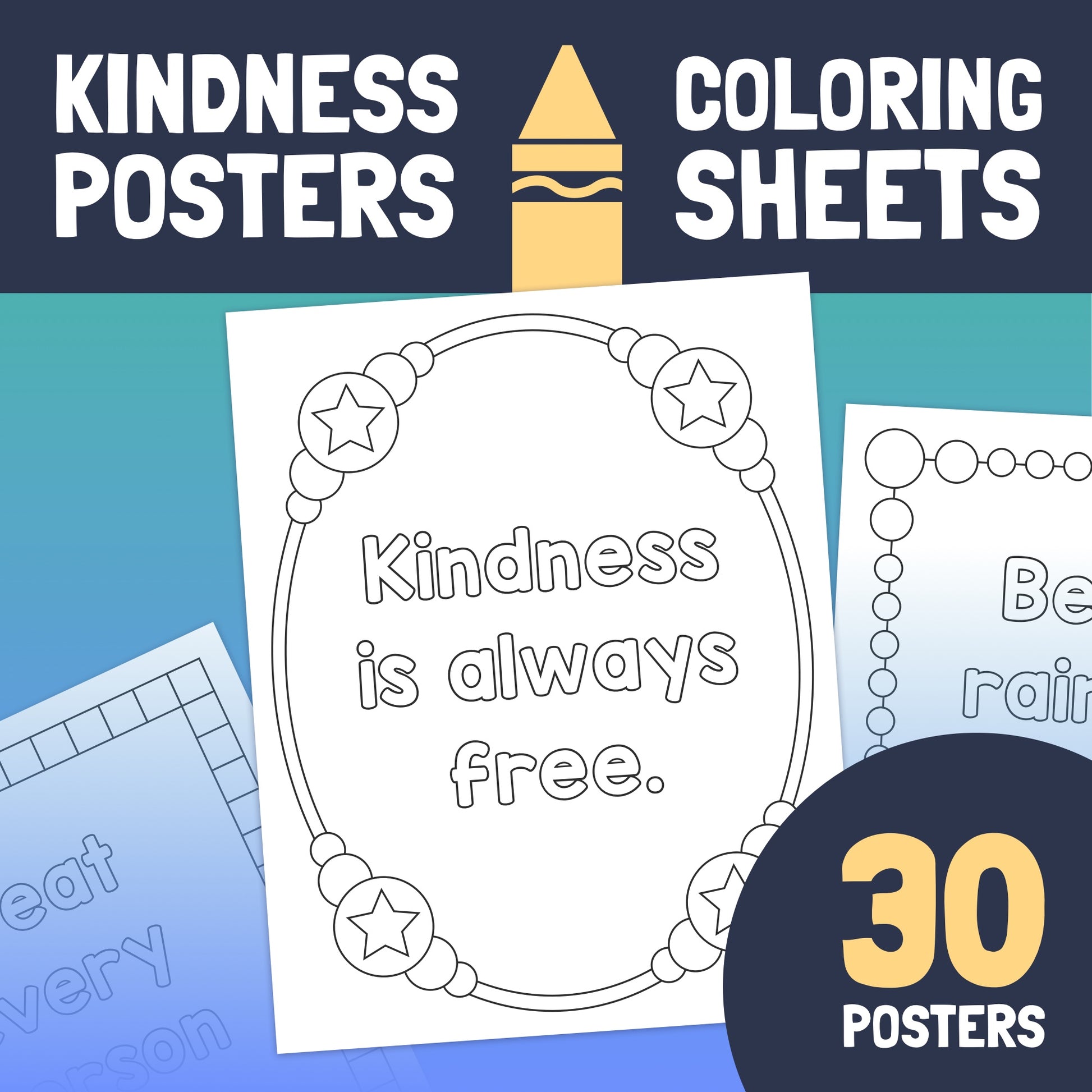 kindness coloring posters for calm corners