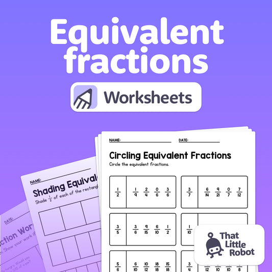 3rd & 4th grade equivalent fraction worksheets