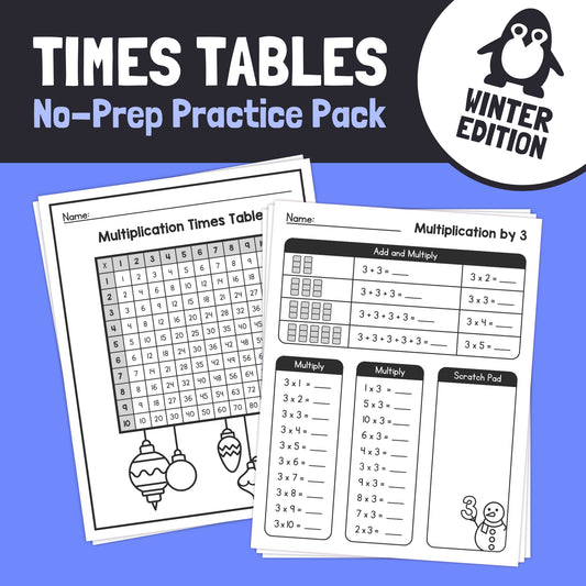 Winter Times Tables Worksheets