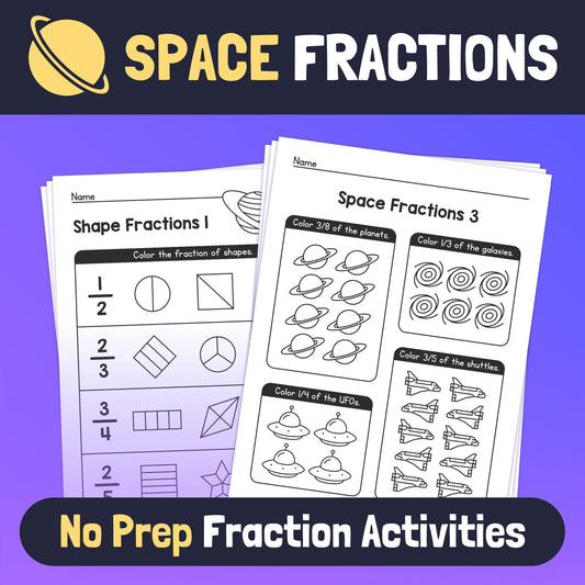 Space Fractions Worksheets