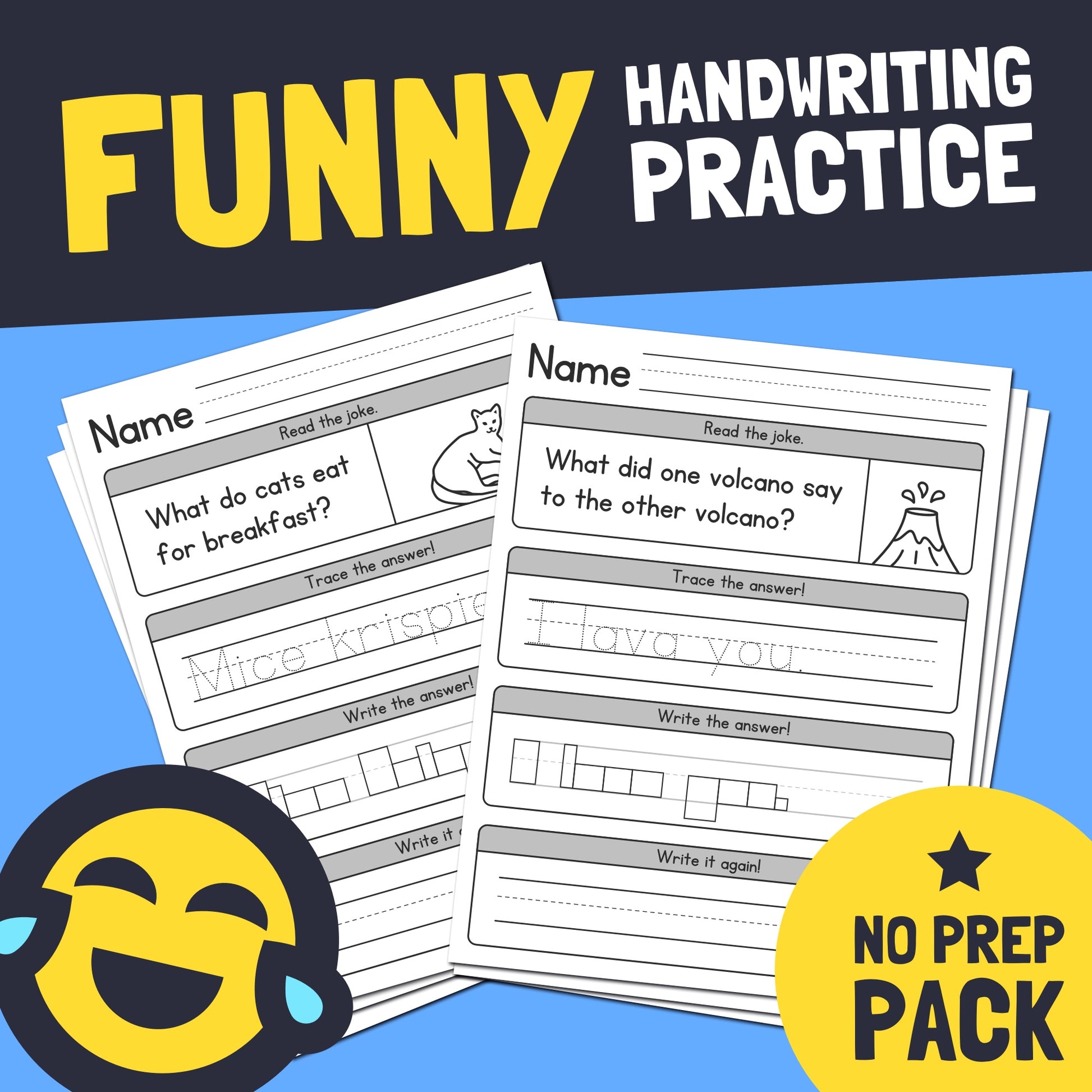 Funny handwriting practice sheets