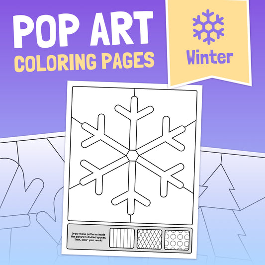 Snowflake pattern coloring sheets with various designs.