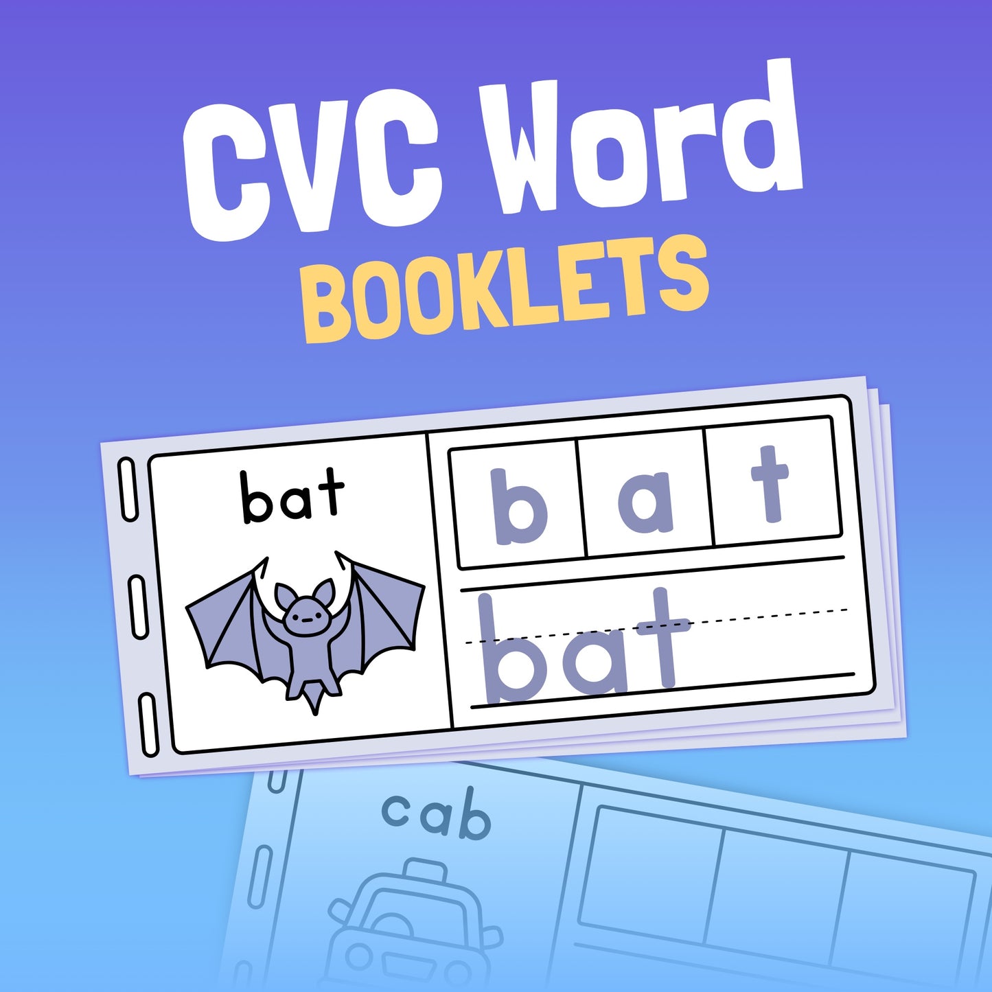 CVC word flip book craft