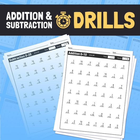 Differentiated addition and subtraction timed drills