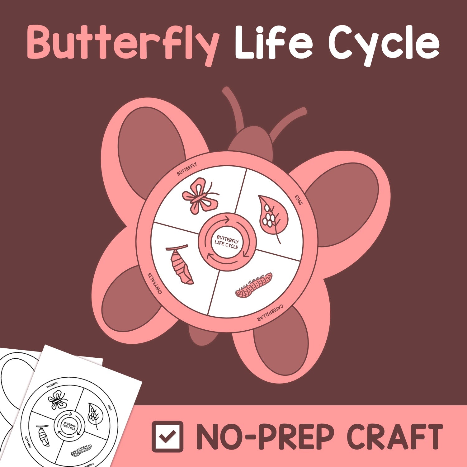 Butterfly Life Cycle Craft (Printable PDF) – That Little Robot Butterfly Life Cycle Craft (Printable PDF) – That Little Robot