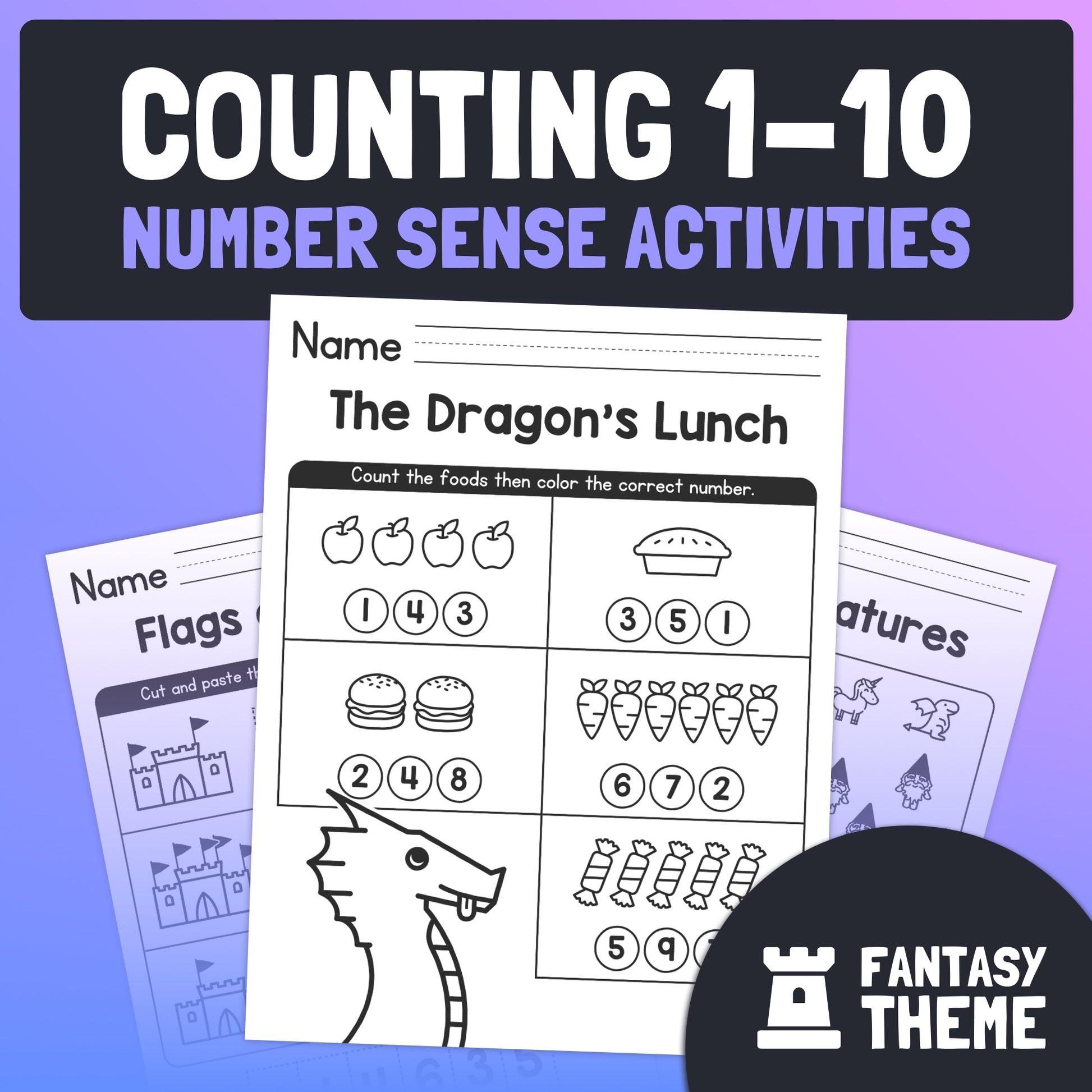 Counting 1-10 activities for kindergarten