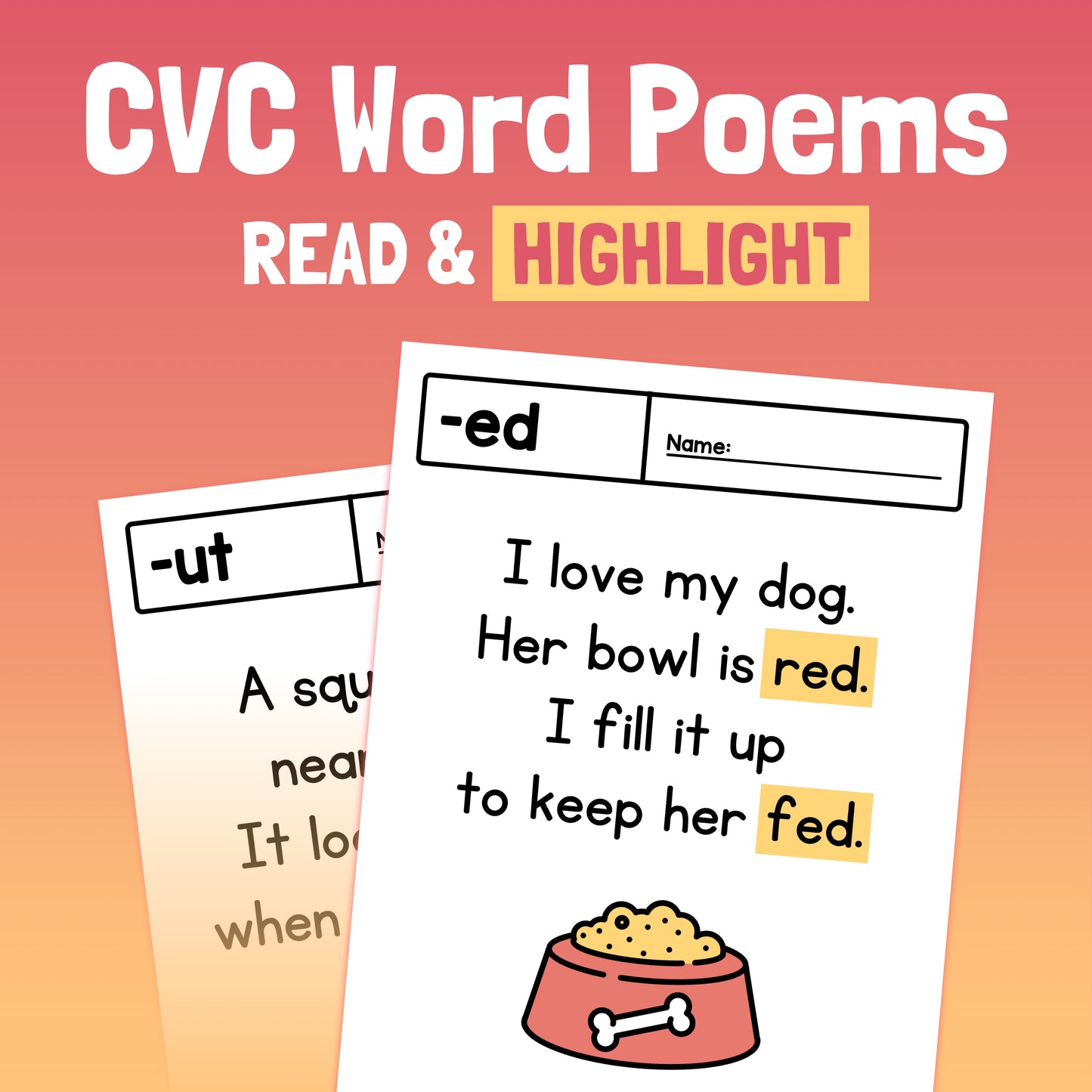 CVC words shared reading activity