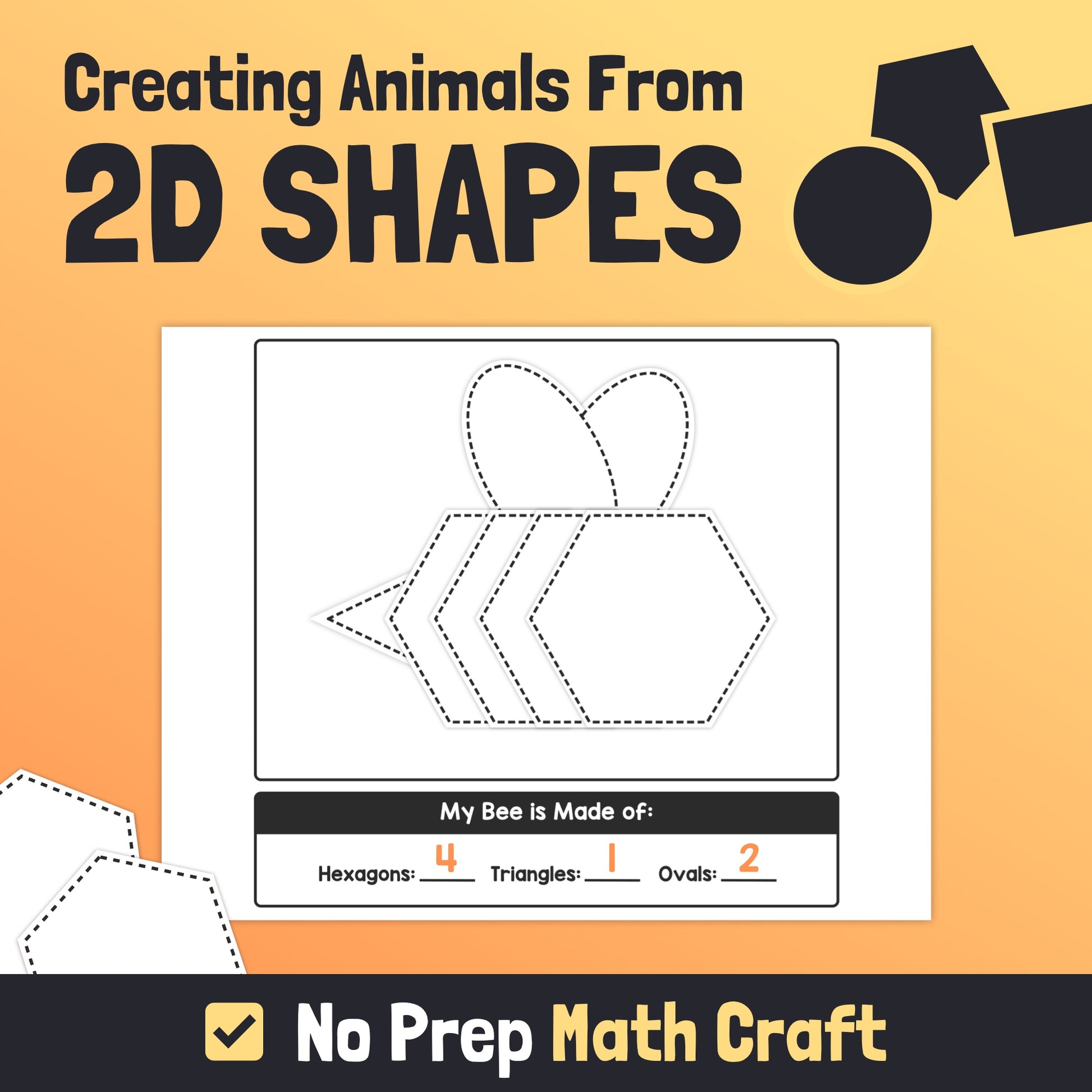 2d shapes kindergarten math craft
