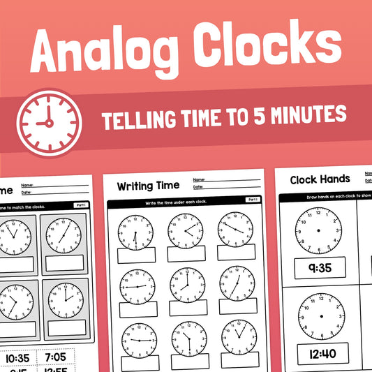 Clock Exercise Sample: Telling Time With Analog Clocks – That Little Robot