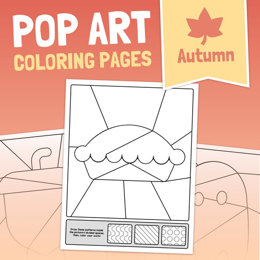 Autumn coloring pages: pop art