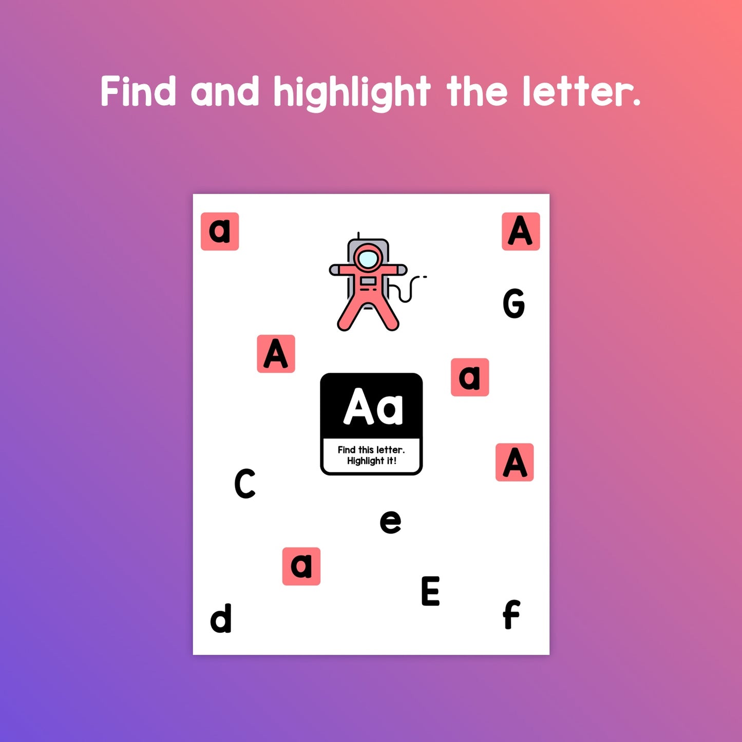 Alphabet beginning letter sounds activity