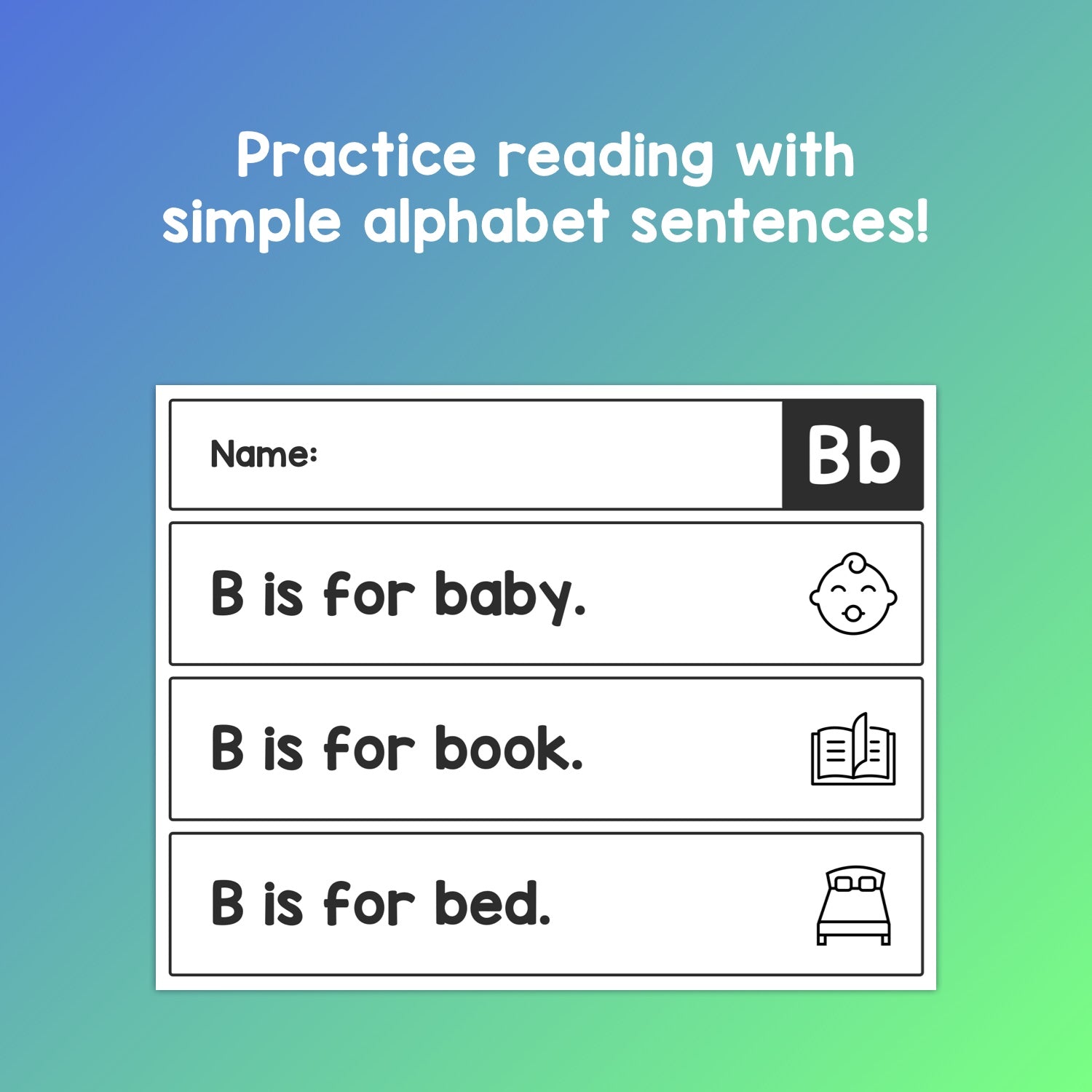 Printable alphabet shared reading pages