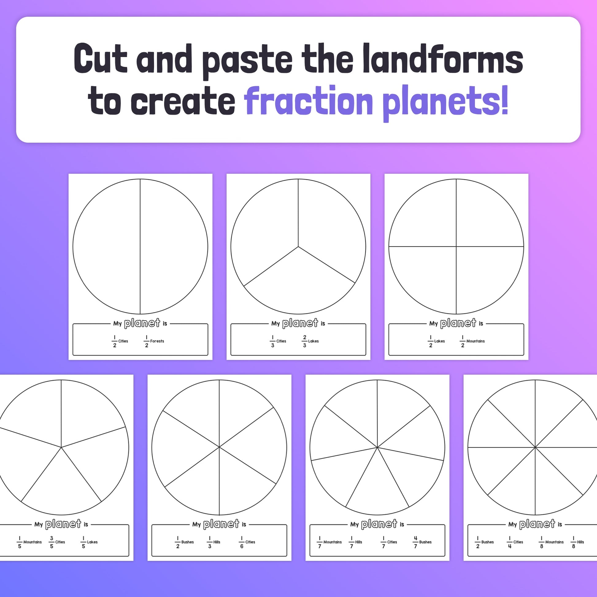 Differentiated fraction center for kids