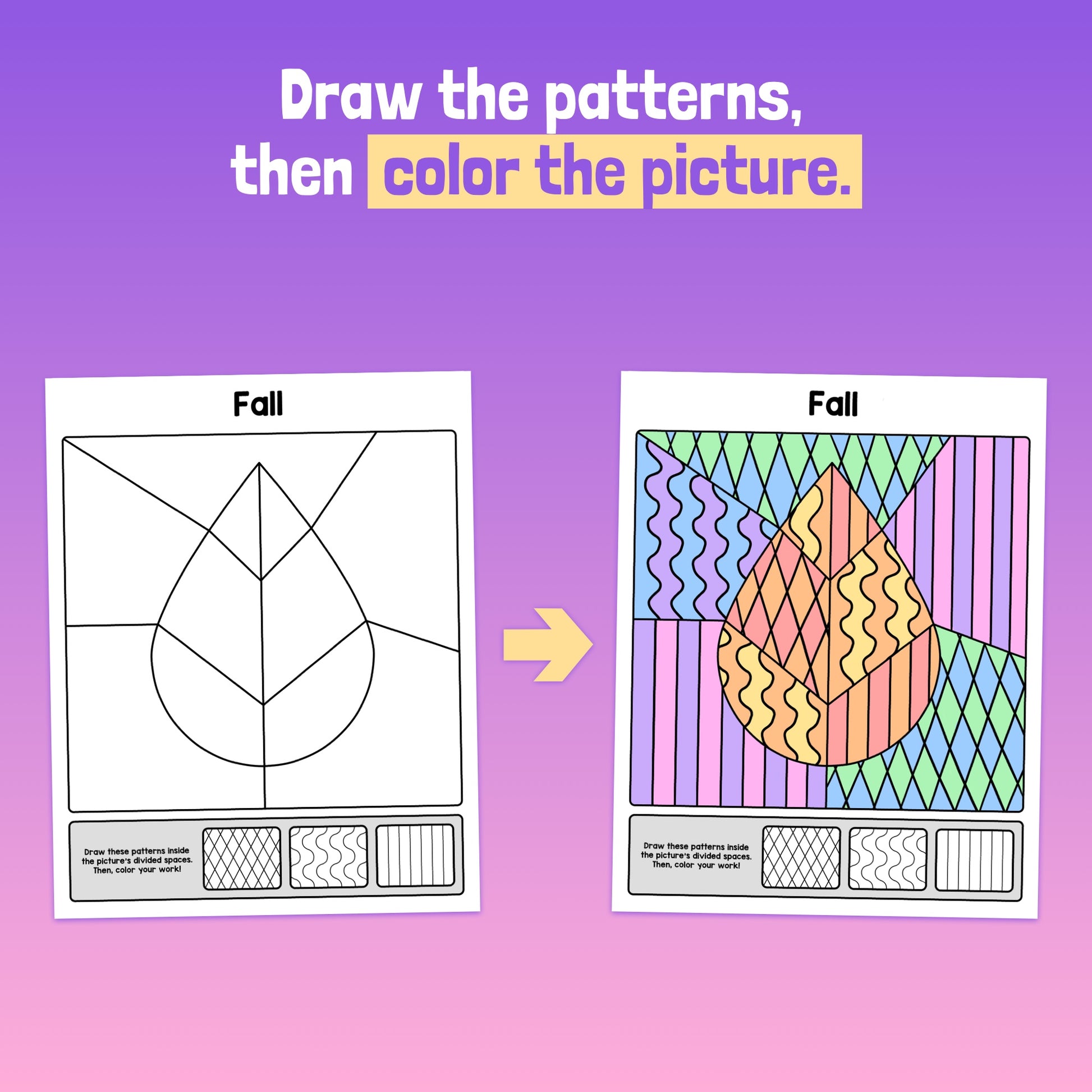 Pattern coloring activities for kids
