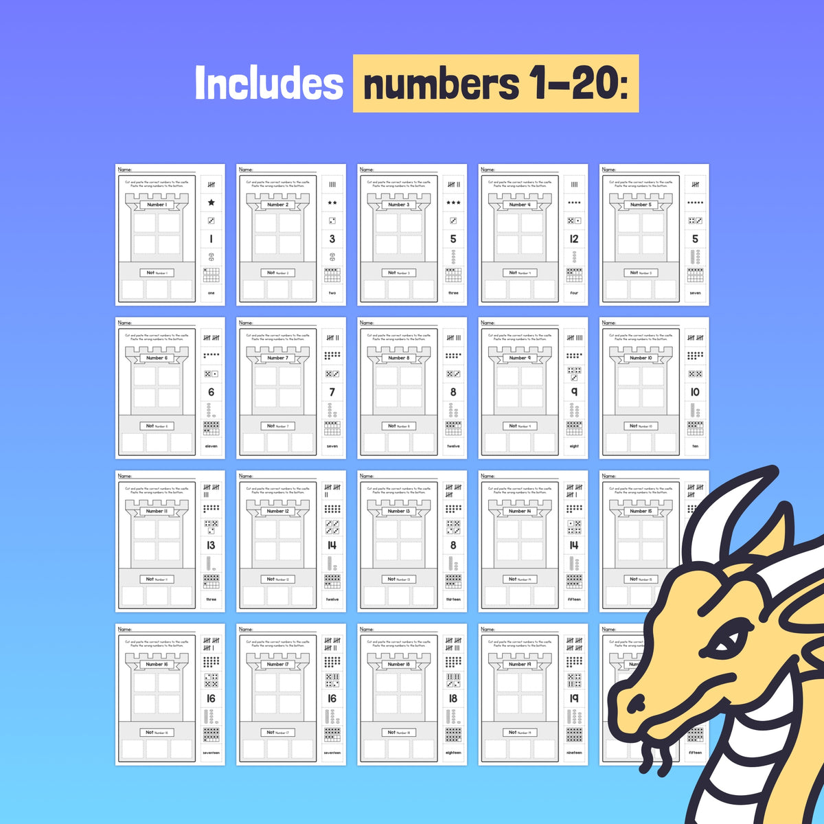 Number Castle Worksheets – That Little Robot
