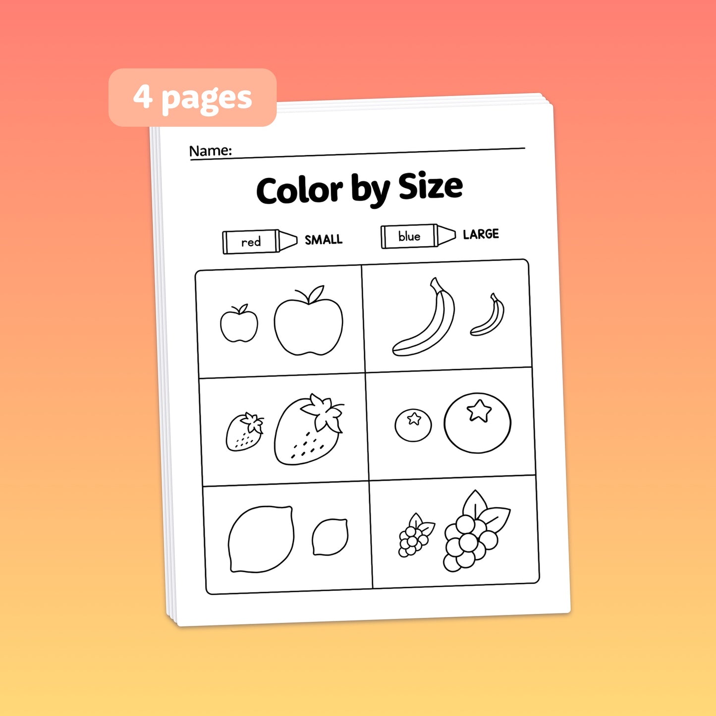 Color by size activity