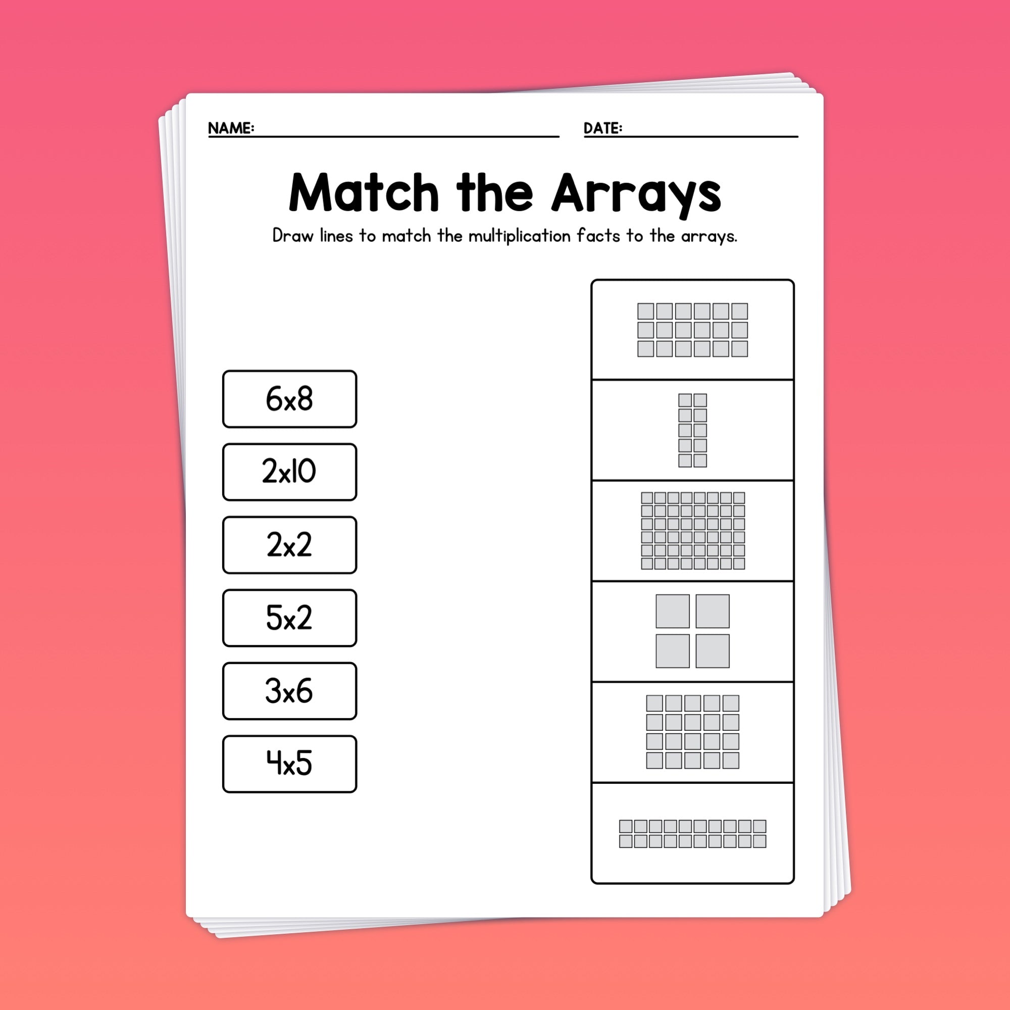 Colour The Arrays Worksheet.pdf Array Worksheets (Printable PDF) – That Little Robot