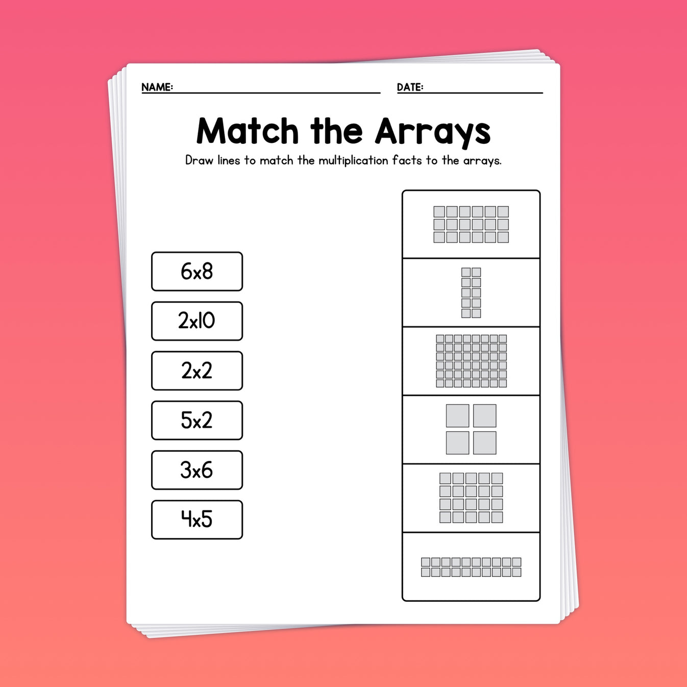 Array Worksheets (Printable PDF) – That Little Robot