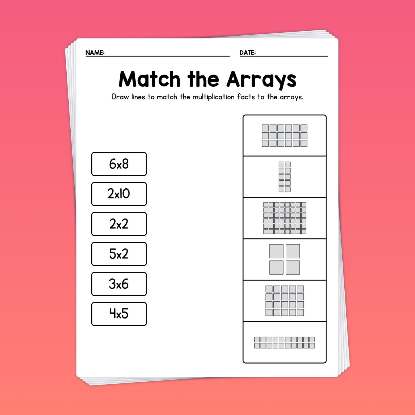 2nd grade multiplication arrays worksheets