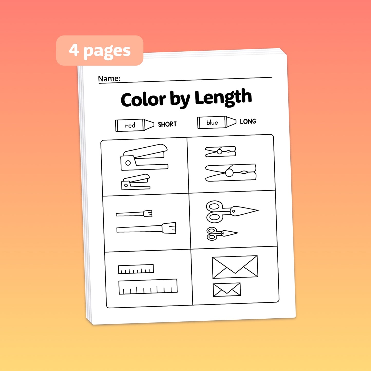 Color by length worksheets