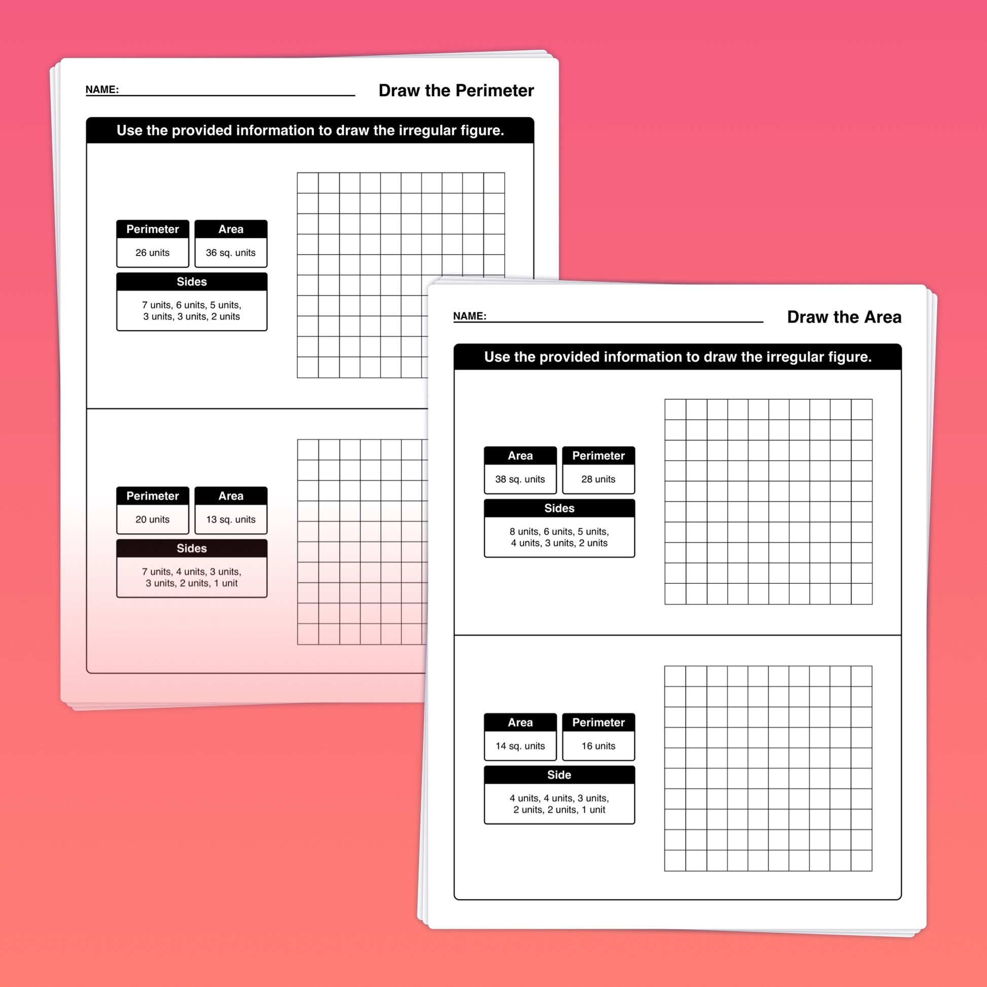 Perimeter and area math centers