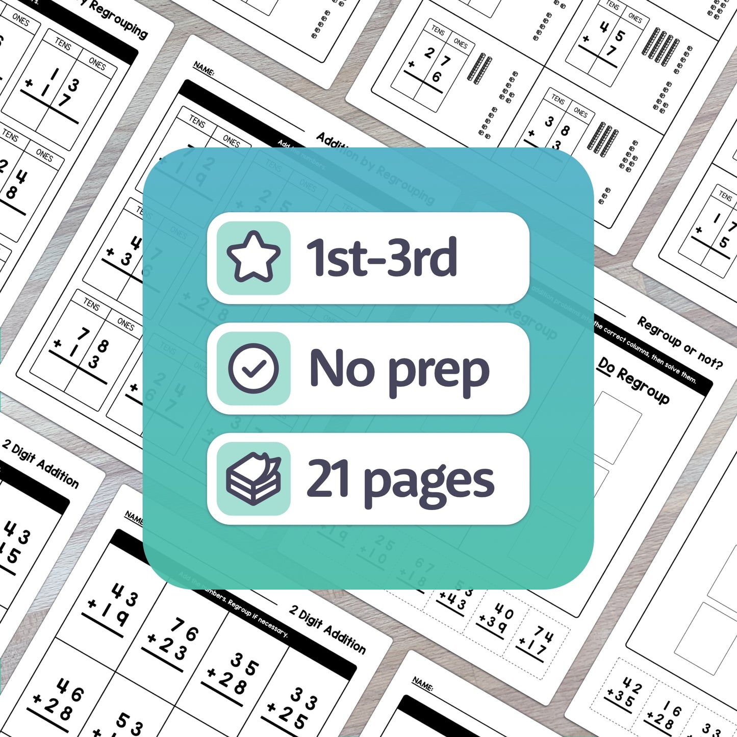 1st grade, 2nd grade, & 3rd grade addition worksheets