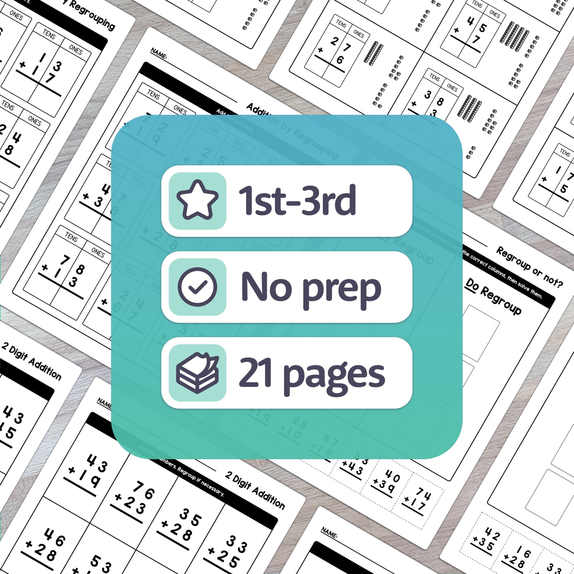 1st grade, 2nd grade, & 3rd grade addition worksheets